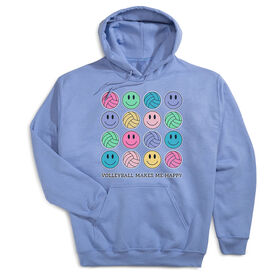 Volleyball Hooded Sweatshirt - Volleyball Makes Me Happy