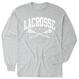 Guys Lacrosse Tshirt Long Sleeve - Crossed Sticks