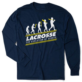 Guys Lacrosse Tshirt Long Sleeve - Evolution of Lacrosse