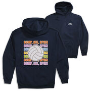 Volleyball Hooded Sweatshirt - Bump, Set, Spike (Back Design)