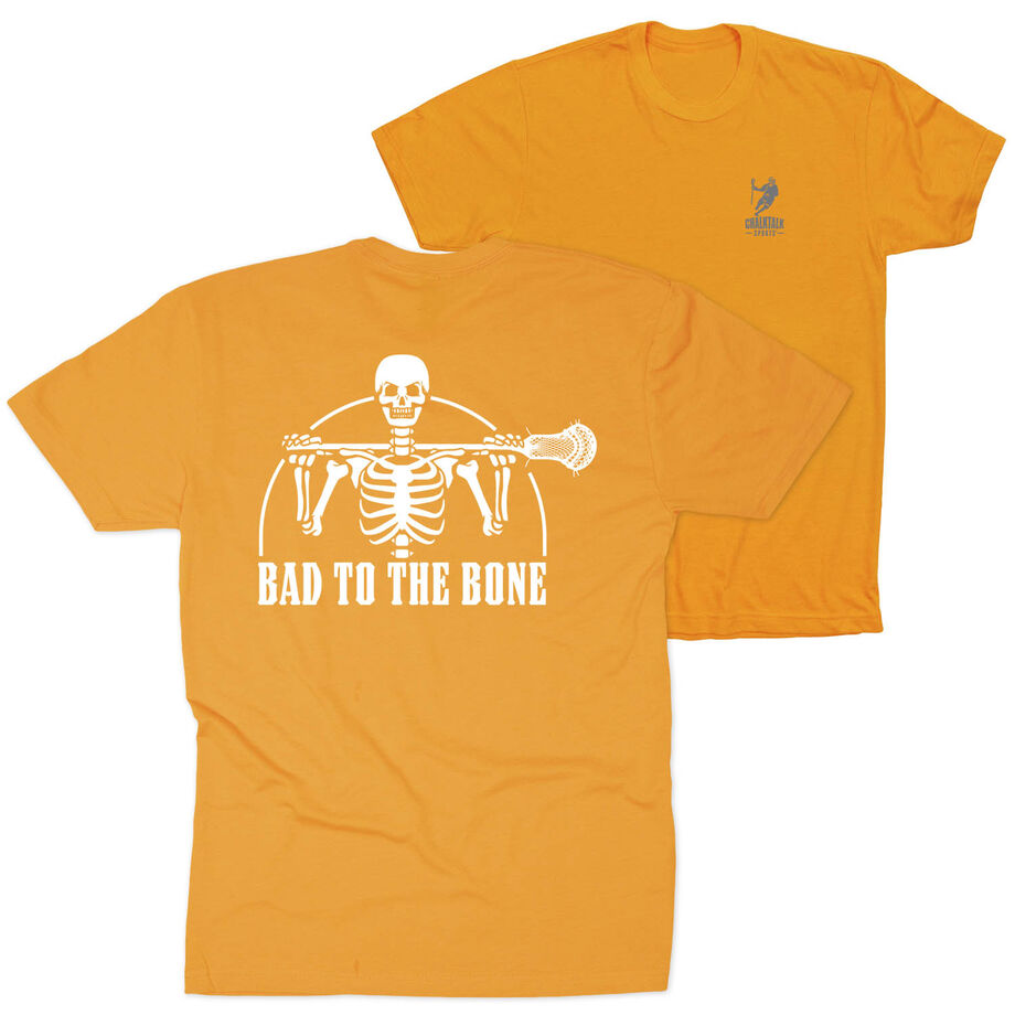 Guys Lacrosse T-Shirt Short Sleeve - Bad To The Bone (Back Design)