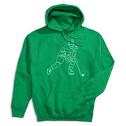 Hockey Hooded Sweatshirt - Hockey Player Sketch