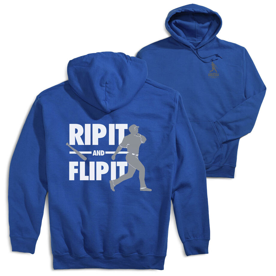 Baseball Hooded Sweatshirt - Rip It Flip It (Back Design)