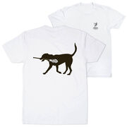 Guys Lacrosse Short Sleeve T-Shirt - Max The Lax Dog (Back Design)