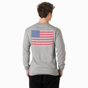 Baseball Tshirt Long Sleeve - Patriotic Baseball  (Back Design)