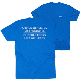 Cheerleading Short Sleeve T-Shirt - Cheerleaders Lift Athletes (Back Design)