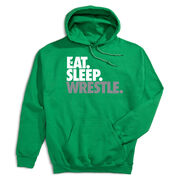 Wrestling Hooded Sweatshirt - Eat Sleep Wrestle (Stack) [Green/Youth Medium] - SS