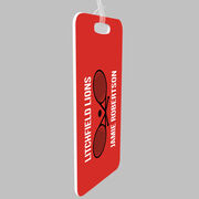 Tennis Bag/Luggage Tag - Personalized Text with Crossed Rackets