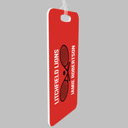 Tennis Bag/Luggage Tag - Personalized Text with Crossed Rackets