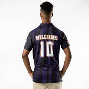Custom Team Short Sleeve Polo Shirt - Baseball Pinstripes