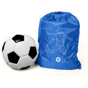 Soccer Drawstring Backpack - Soccer Guy Player Sketch