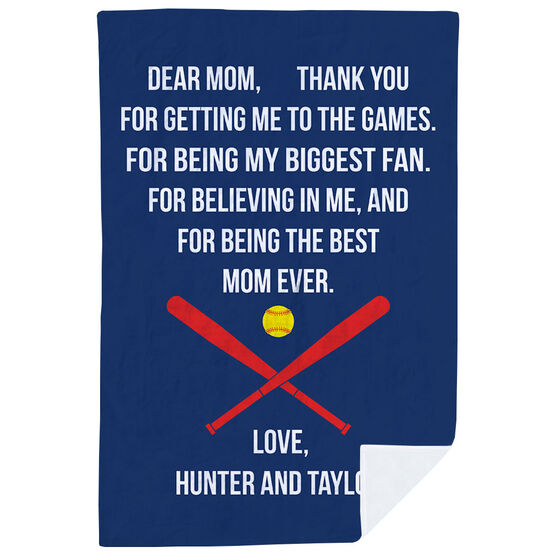 Softball Premium Blanket - Dear Mom Heart