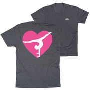 Gymnastics Short Sleeve T-Shirt - Gymnast Heart (Back Design)