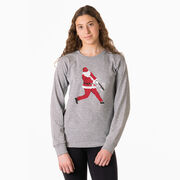 Baseball Tshirt Long Sleeve - Home Run Santa