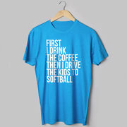 Softball Short Sleeve T-Shirt - Then I Drive The Kids To Softball