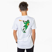 Guys Lacrosse Short Sleeve T-Shirt - Lacrosse Leprechaun (Back Design)