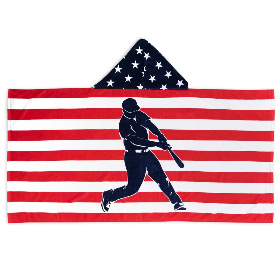 Baseball Hooded Towel - American Flag