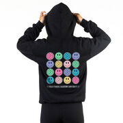 Volleyball Hooded Sweatshirt - Volleyball Makes Me Happy (Back Design)