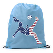 Soccer Sport Pack Cinch Sack - Girls Soccer Stars and Stripes Player