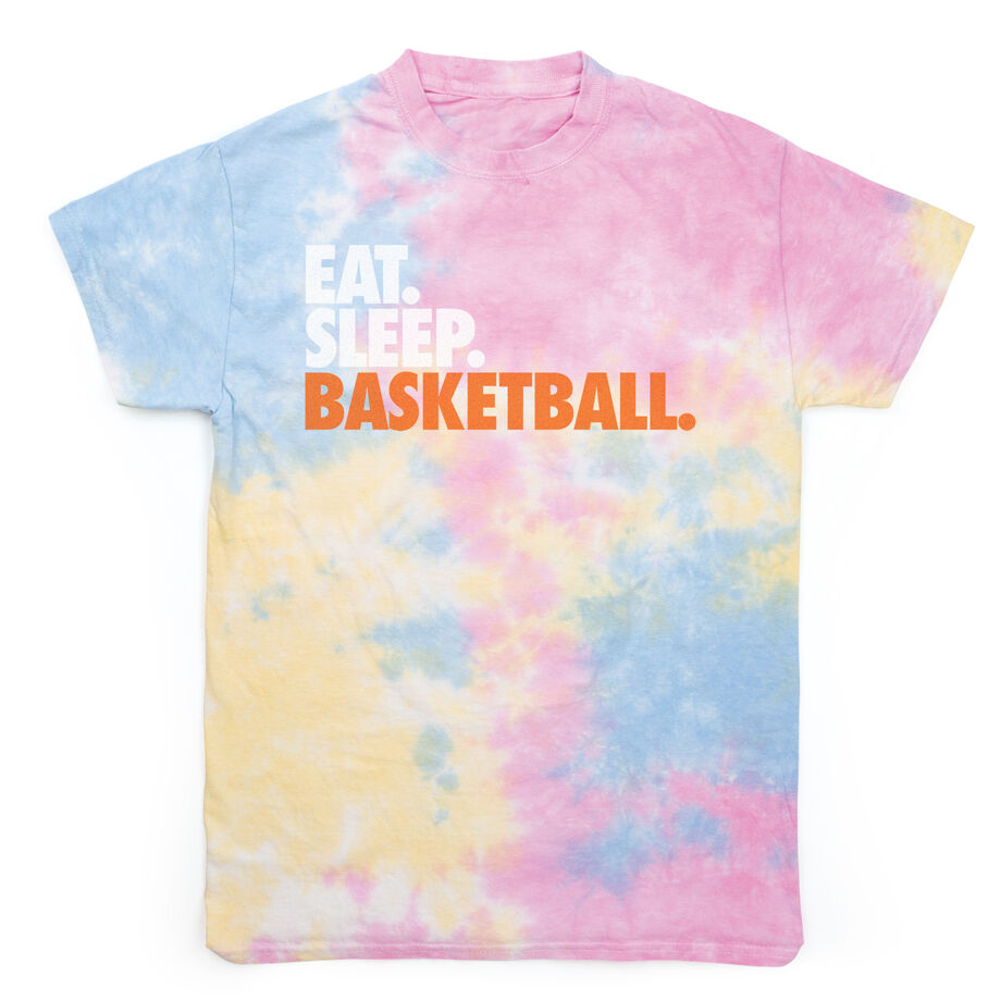 Basketball Short Sleeve T-Shirt - Eat. Sleep. Basketball Tie Dye