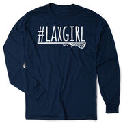 Girls Lacrosse Tshirt Long Sleeve - #LAXGIRL