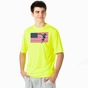 Guys Lacrosse Short Sleeve Performance Tee - Patriotic Lacrosse