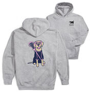 Girls Lacrosse Hooded Sweatshirt - Lily The Lacrosse Dog (Back Design)