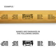 Engraved Mini Baseball Bat - Team Logo With Roster