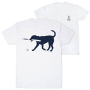 Baseball Short Sleeve T-Shirt - Navy Baseball Dog (Back Design)
