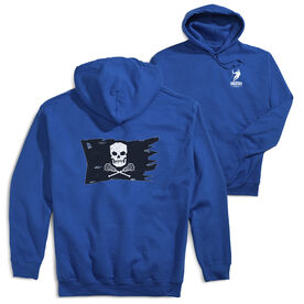 Guys Lacrosse Hooded Sweatshirt - Lax Pirate Flag (Back Design)