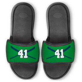Baseball Repwell&reg; Slide Sandals - Crossed Bats with Numbers