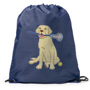 Girls Lacrosse Drawstring Backpack - Chase The Lax Dog 