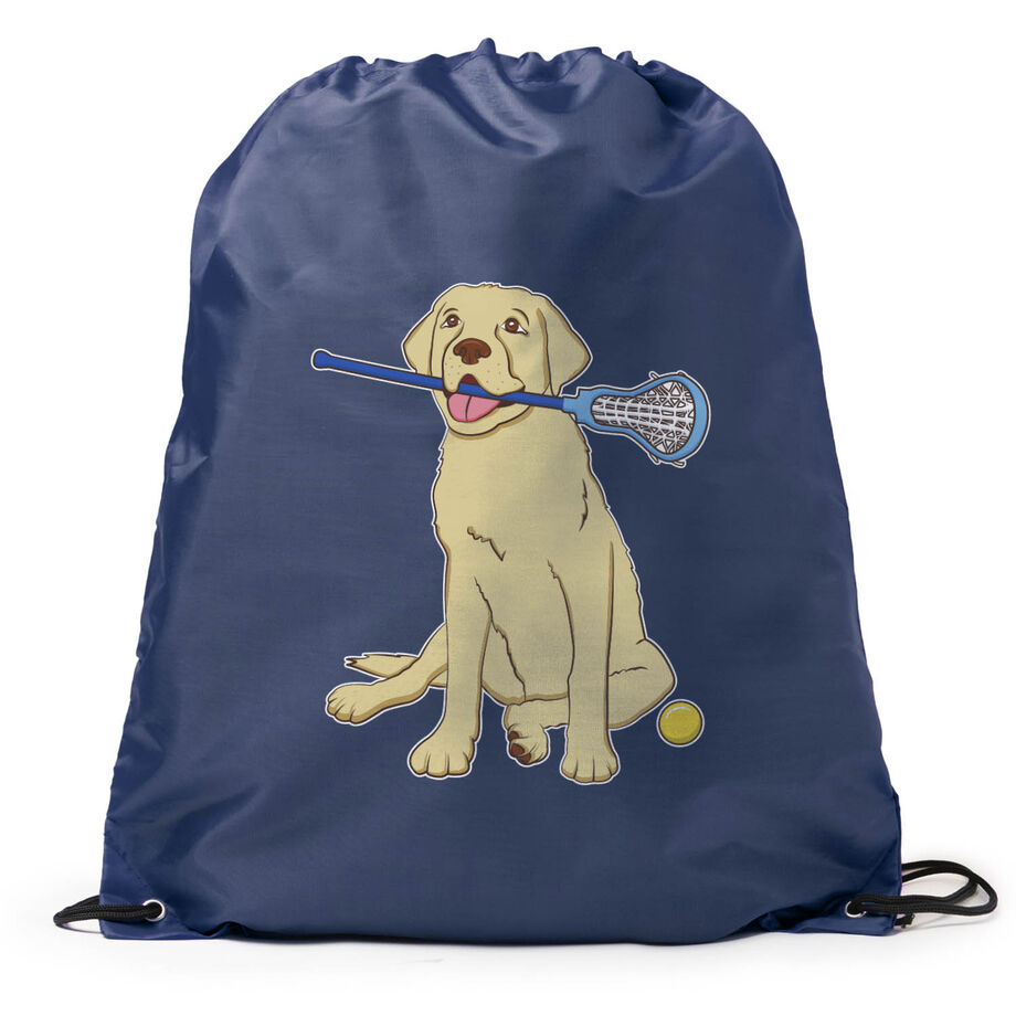Girls Lacrosse Drawstring Backpack - Chase The Lax Dog 