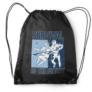 Guys Lacrosse Drawstring Backpack - Survival of the Fittest