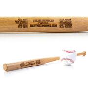 Engraved Mini Baseball Bat - Custom Text With Roster