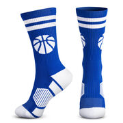 Basketball Woven Mid-Calf Socks - Ball (Royal/White)