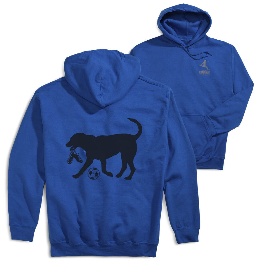 Soccer Hooded Sweatshirt - Sport The Soccer Dog (Back Design)