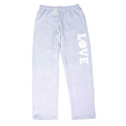 Volleyball Fleece Sweatpants - Volleyball Love [Adult Large/Gray] - SS