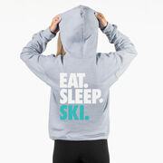 Skiing Hooded Sweatshirt - Eat Sleep Ski (Back Design)