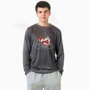 Wrestling Long Sleeve Performance Tee - Wrestling Reindeer