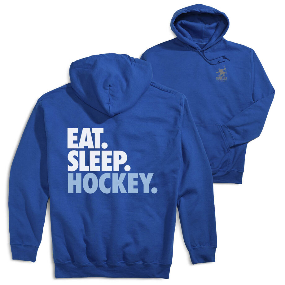 Hockey Hooded Sweatshirt - Eat. Sleep. Hockey (Back Design)