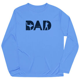 Baseball Long Sleeve Performance Tee - Baseball Dad Silhouette