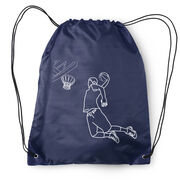 Basketball Drawstring Backpack - Basketball Player Sketch