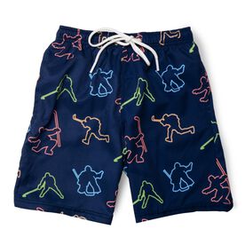 Hockey Swim Trunks - Neon Lights