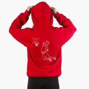 Basketball Hooded Sweatshirt - Basketball Player Sketch (Back Design)