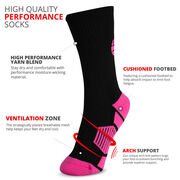 Volleyball Woven Mid-Calf Socks - Superelite (Black/Pink/Fuchsia)