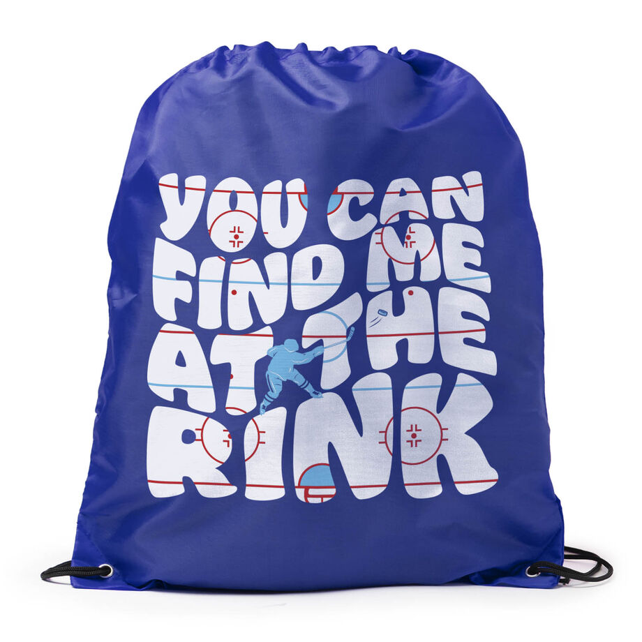 Hockey Drawstring Backpack - You Can Find Me At The Rink