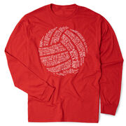 Volleyball Tshirt Long Sleeve - Volleyball Words