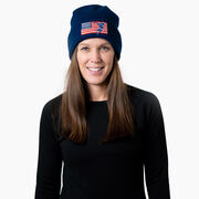 Guys Lacrosse Embroidered Beanie - Patriotic Lacrosse