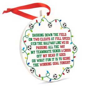 Soccer Round Ceramic Ornament - Jingle All the Way